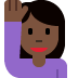 🙋🏿‍♀️ woman raising hand: dark skin tone display on Twitter